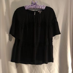 Lace and polyester blouse